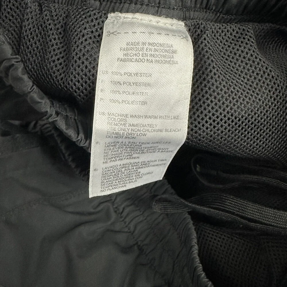 Adidas Pants Men XL Black White 3 Stripe Windbreaker Mesh Lined Zip Hem Sports